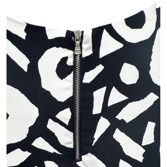 Ann Taylor Loft Petites Dress Black and White Geometric Pattern Women's 10P - Picture 4 of 6